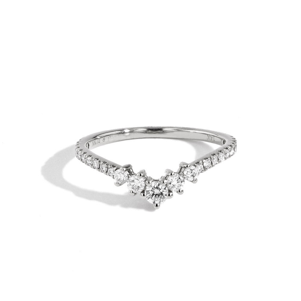 Diamond Crown Wedding Band in White Gold