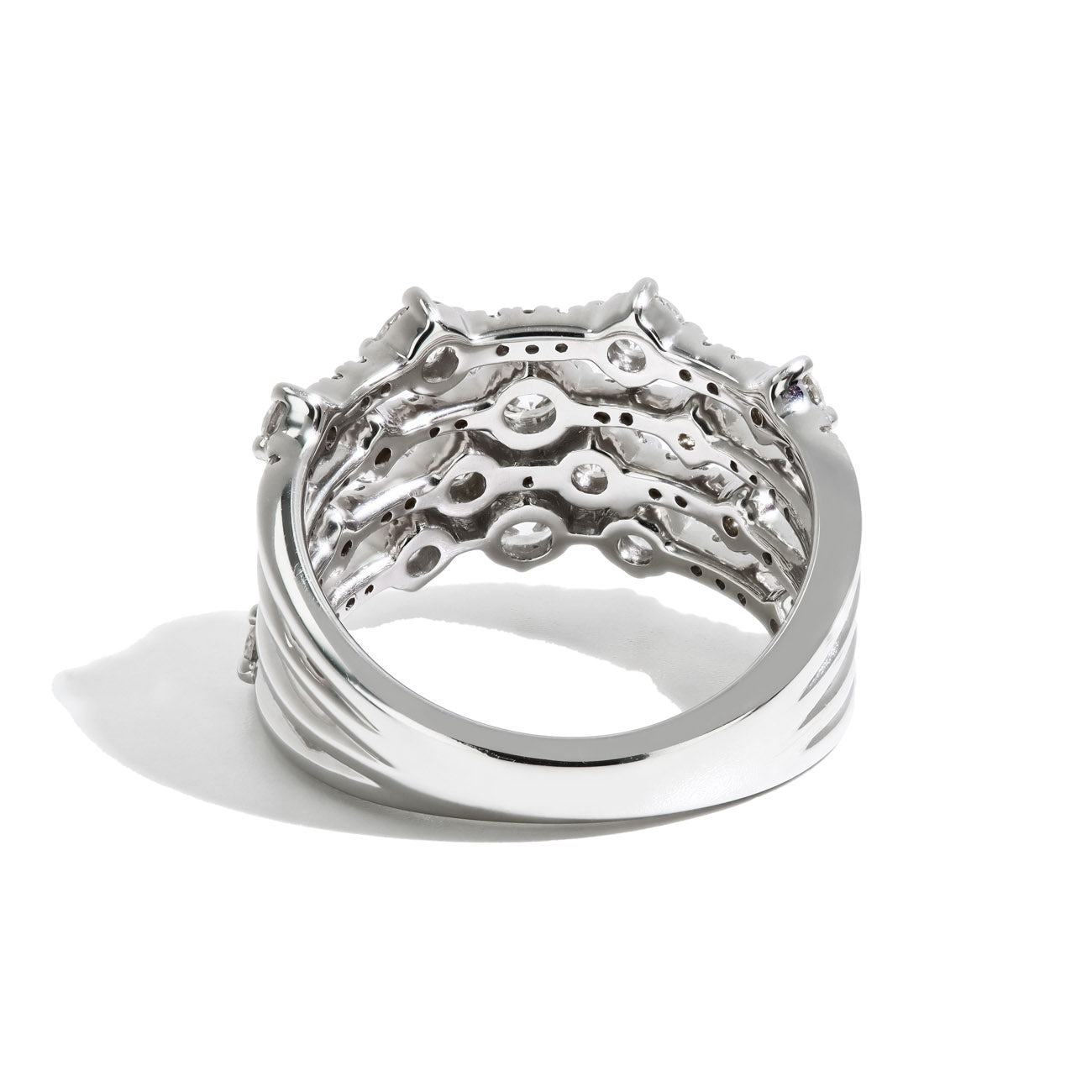 1.98tw Four Row Lab Diamond Wedding Band in 14K White Gold