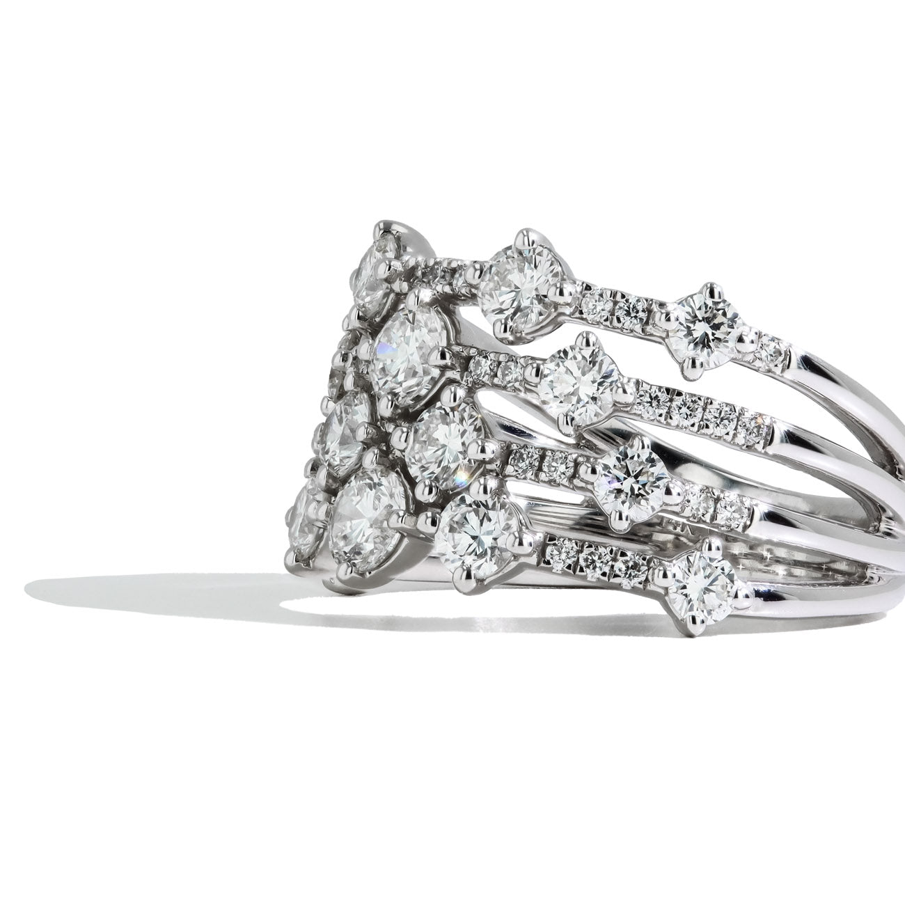 1.98tw Four Row Lab Diamond Wedding Band in 14K White Gold