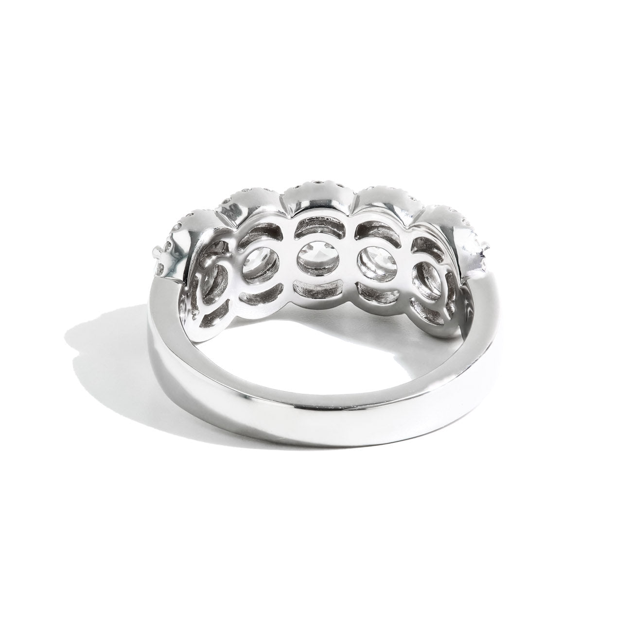 2.25tw Five Round Lab Diamond Wedding Band in 14K White Gold