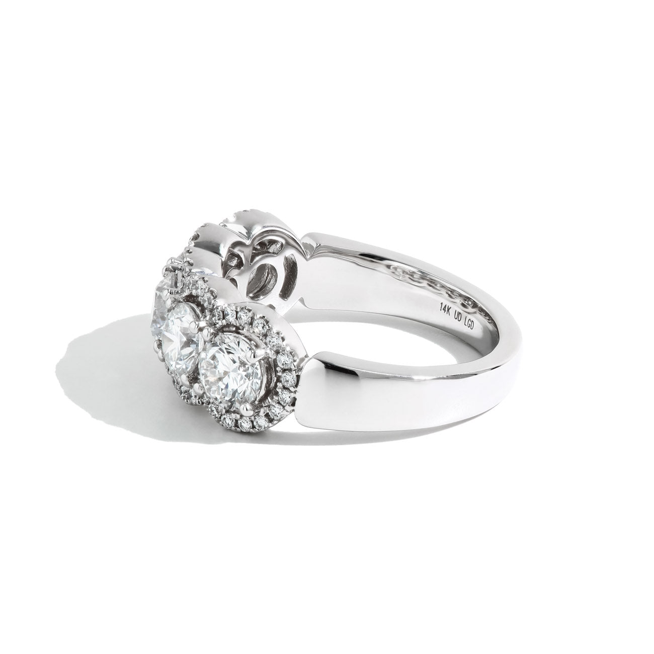 2.25tw Five Round Lab Diamond Wedding Band in 14K White Gold