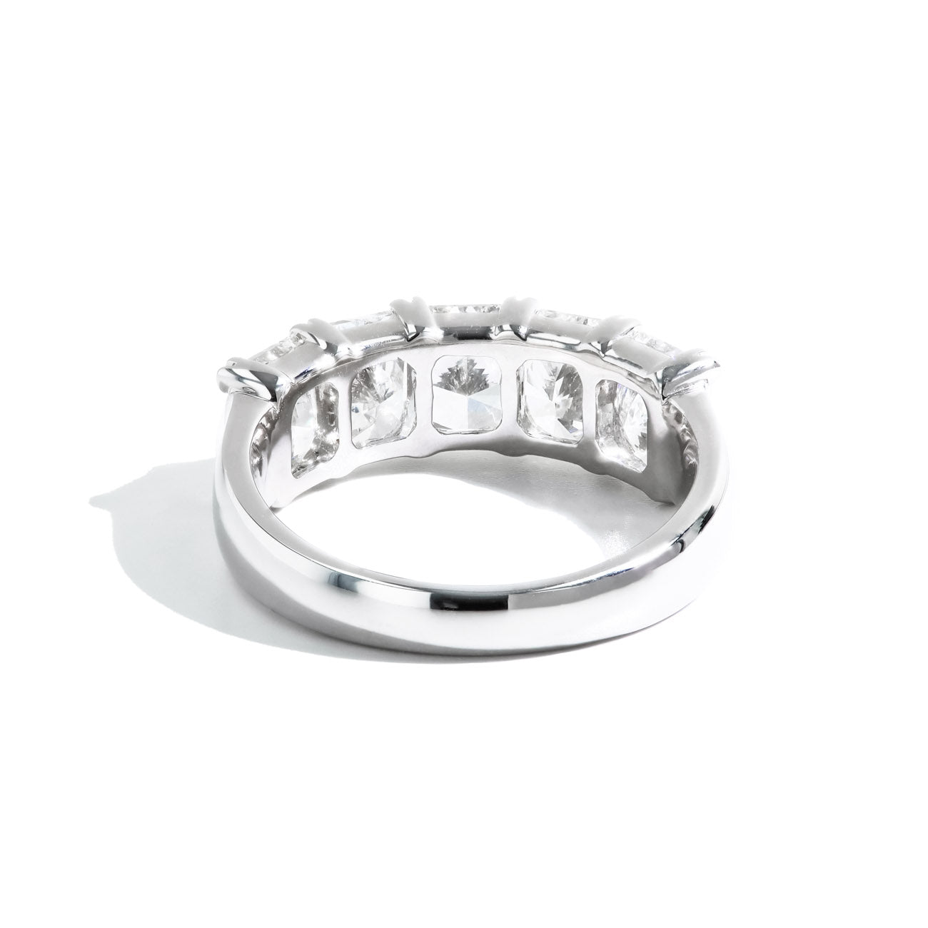 3.00tw 5 Radiant Cut Lab Diamonds Wedding Band in 14K White Gold
