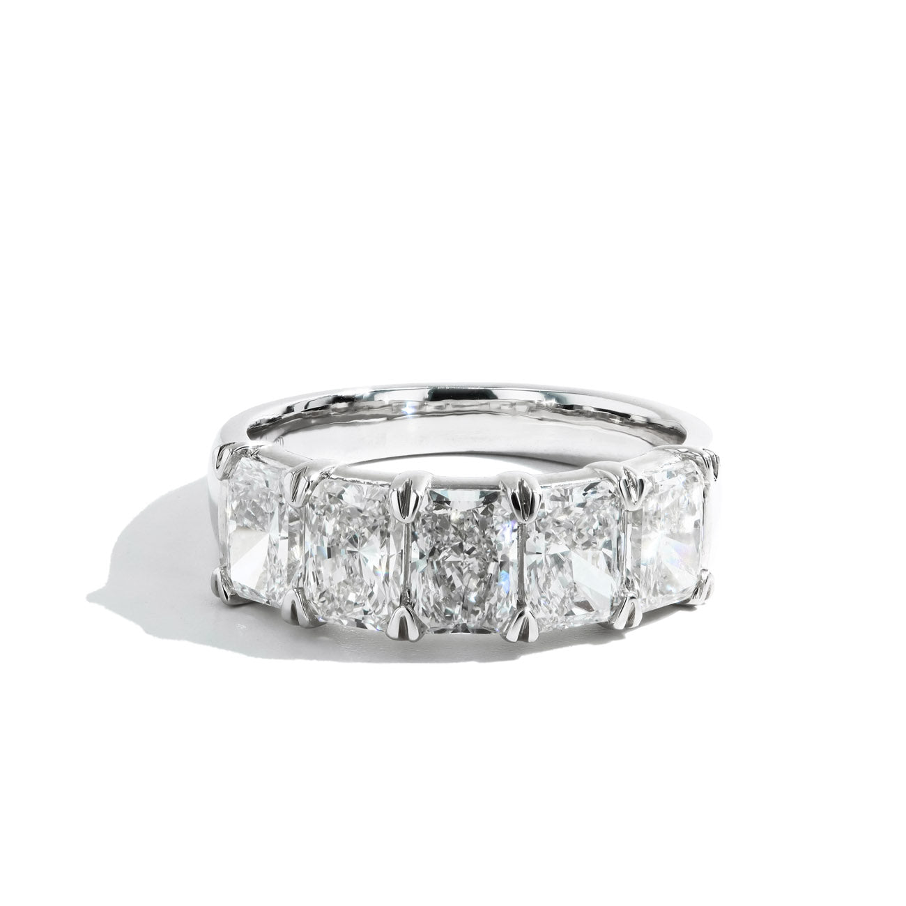 3.00tw 5 Radiant Cut Lab Diamonds Wedding Band in 14K White Gold