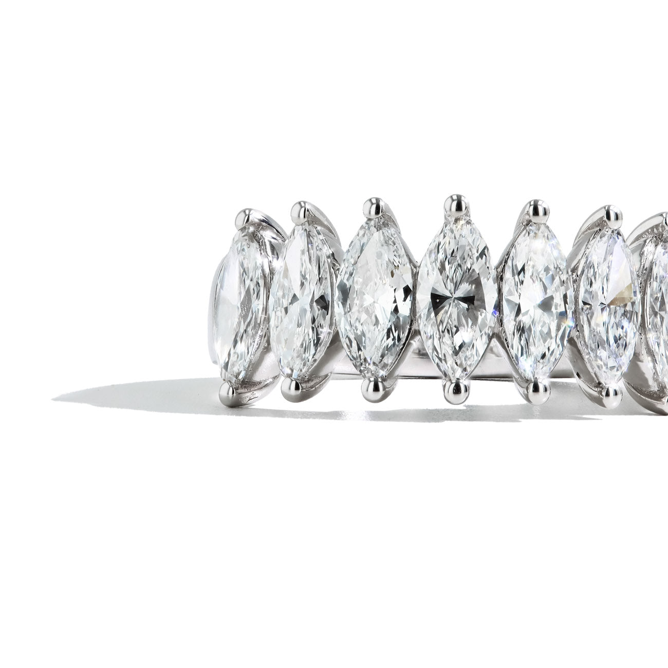 2.31 Carat Lab-Grown Marquise Diamond Wedding Band in 14K White Gold