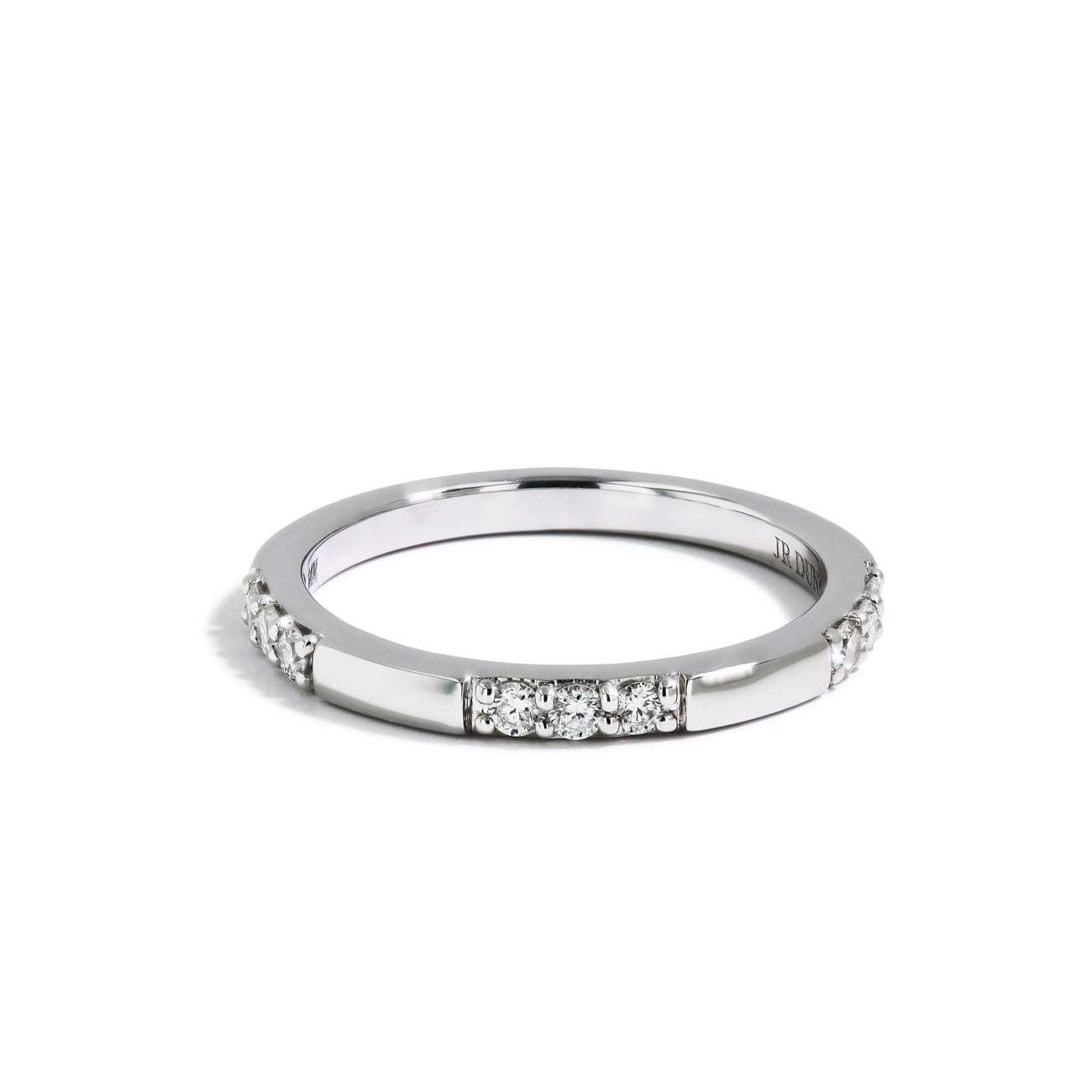 Triple Diamond Station  Band in 14K White Gold