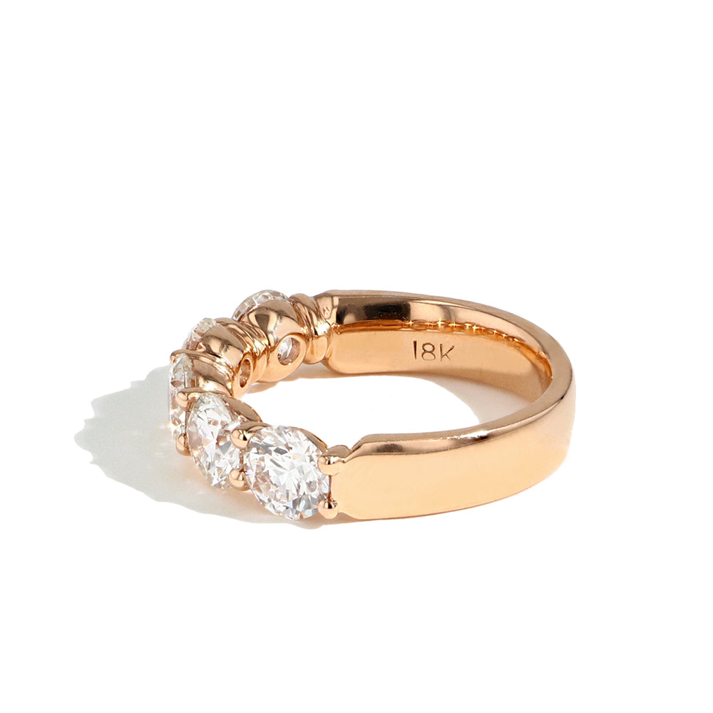 5 Round Diamond Band in Rose Gold - 2.5ctw