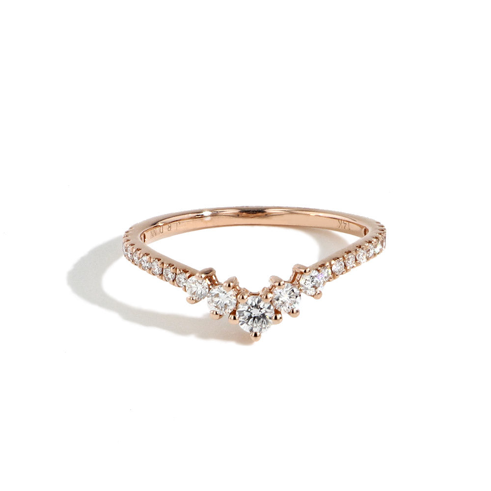 Diamond Crown Wedding Band in Rose Gold