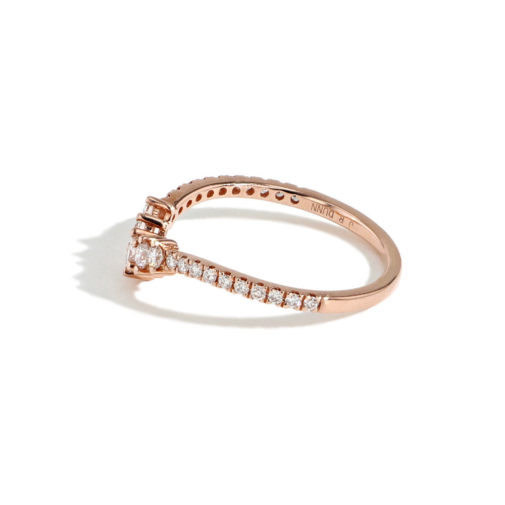 Diamond Crown Wedding Band in Rose Gold