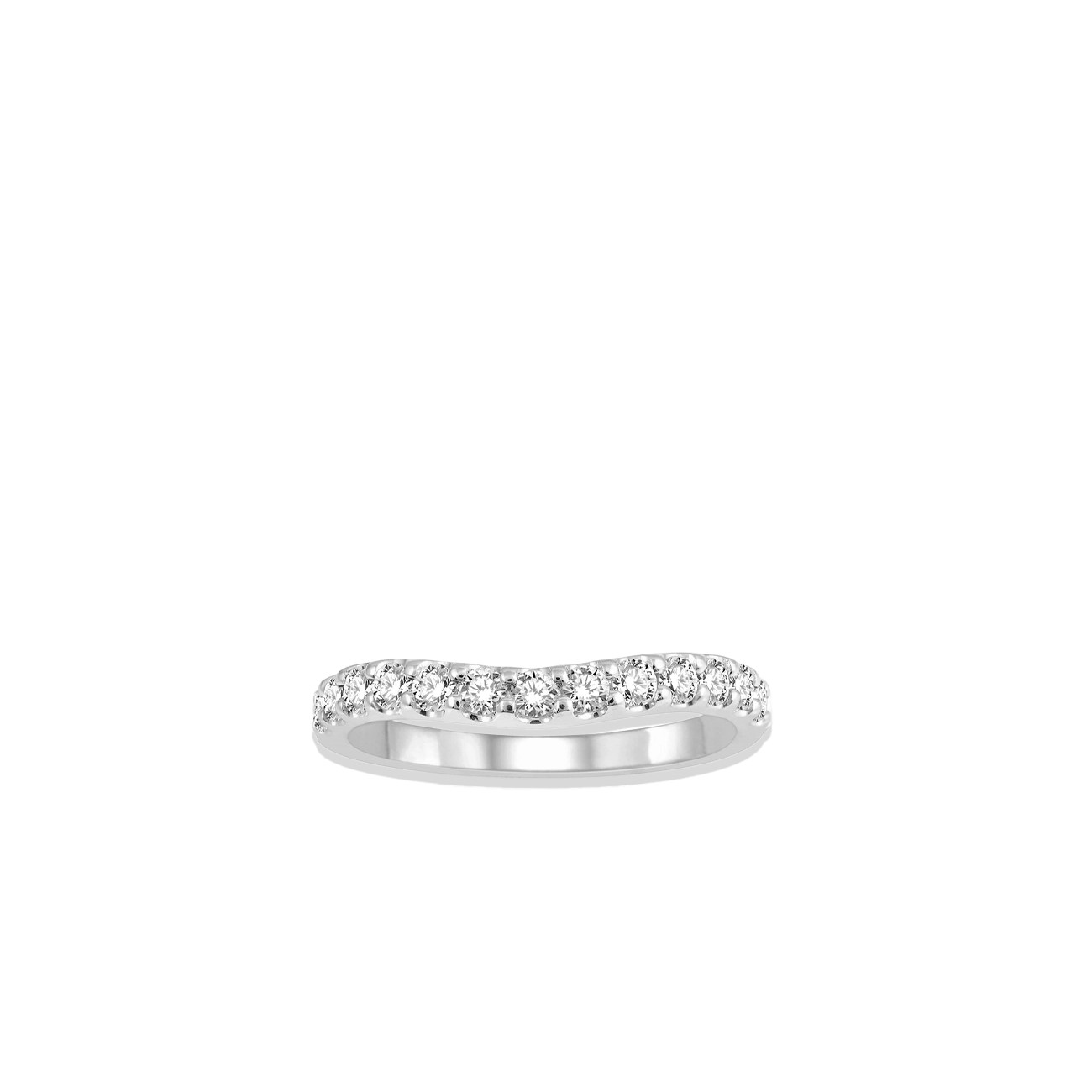 .50 Carat Curved Diamond Wedding Band in White Gold