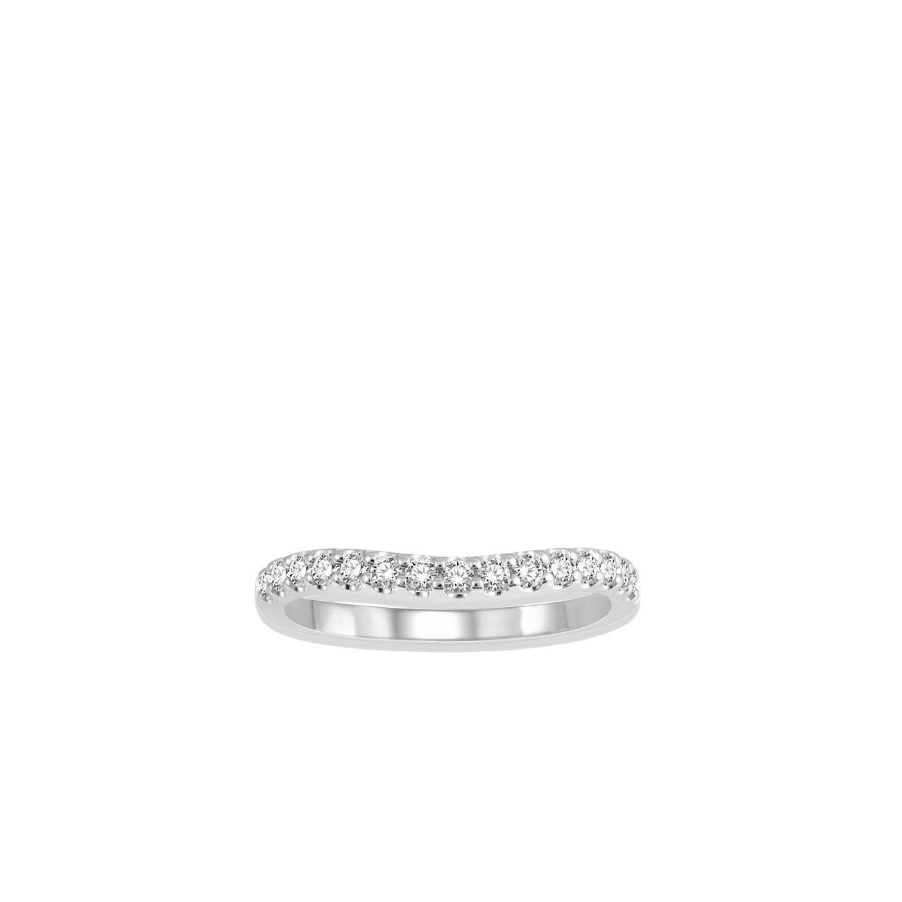 .33 Carat Curved Diamond Wedding Band in White Gold