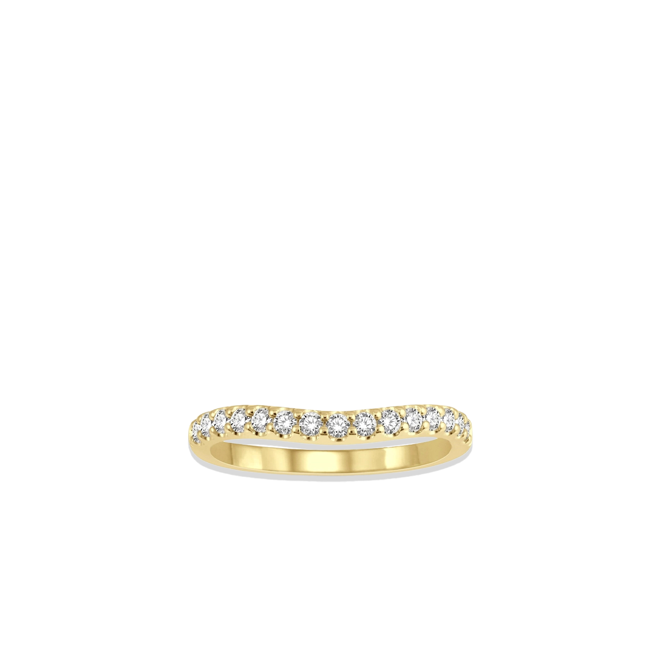 .33 Carat Curved Diamond Wedding Band in Yellow Gold