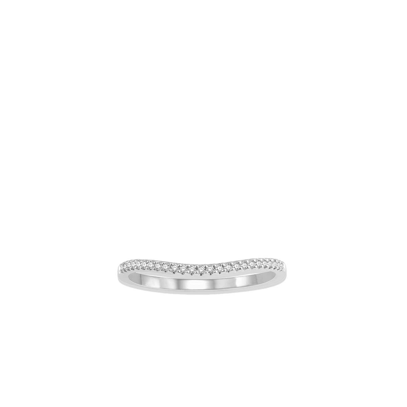 .10 Carat Curved Diamond Wedding Band in White Gold