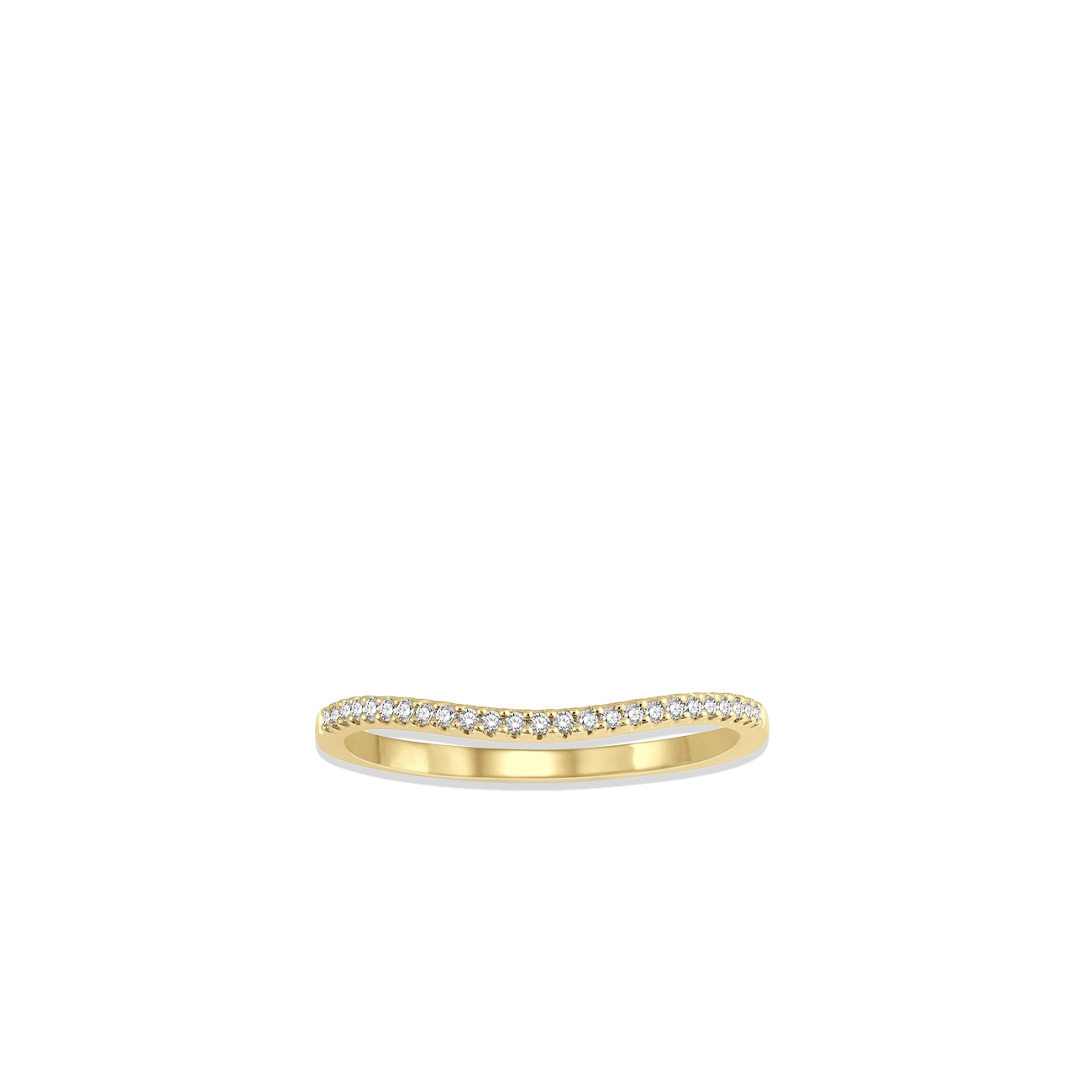 .10 Carat Curved Diamond Wedding Band in Yellow Gold