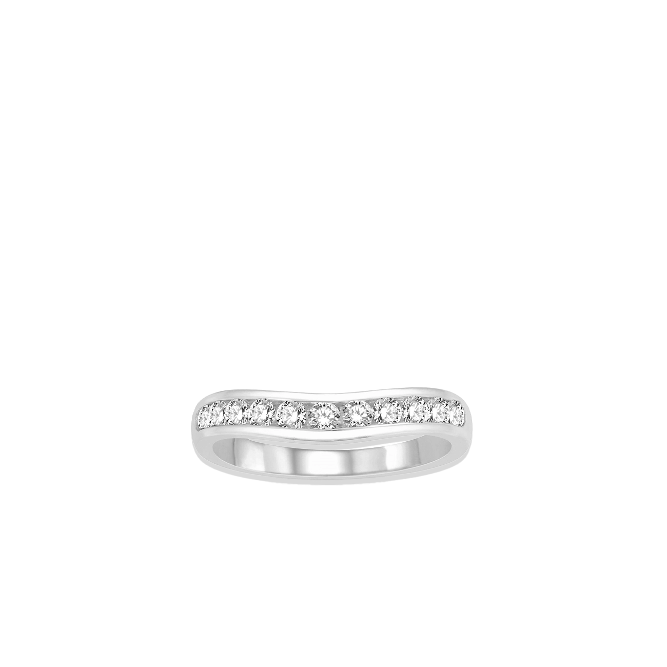 .50 Carat Diamond Channel Curved Wedding Band in White Gold