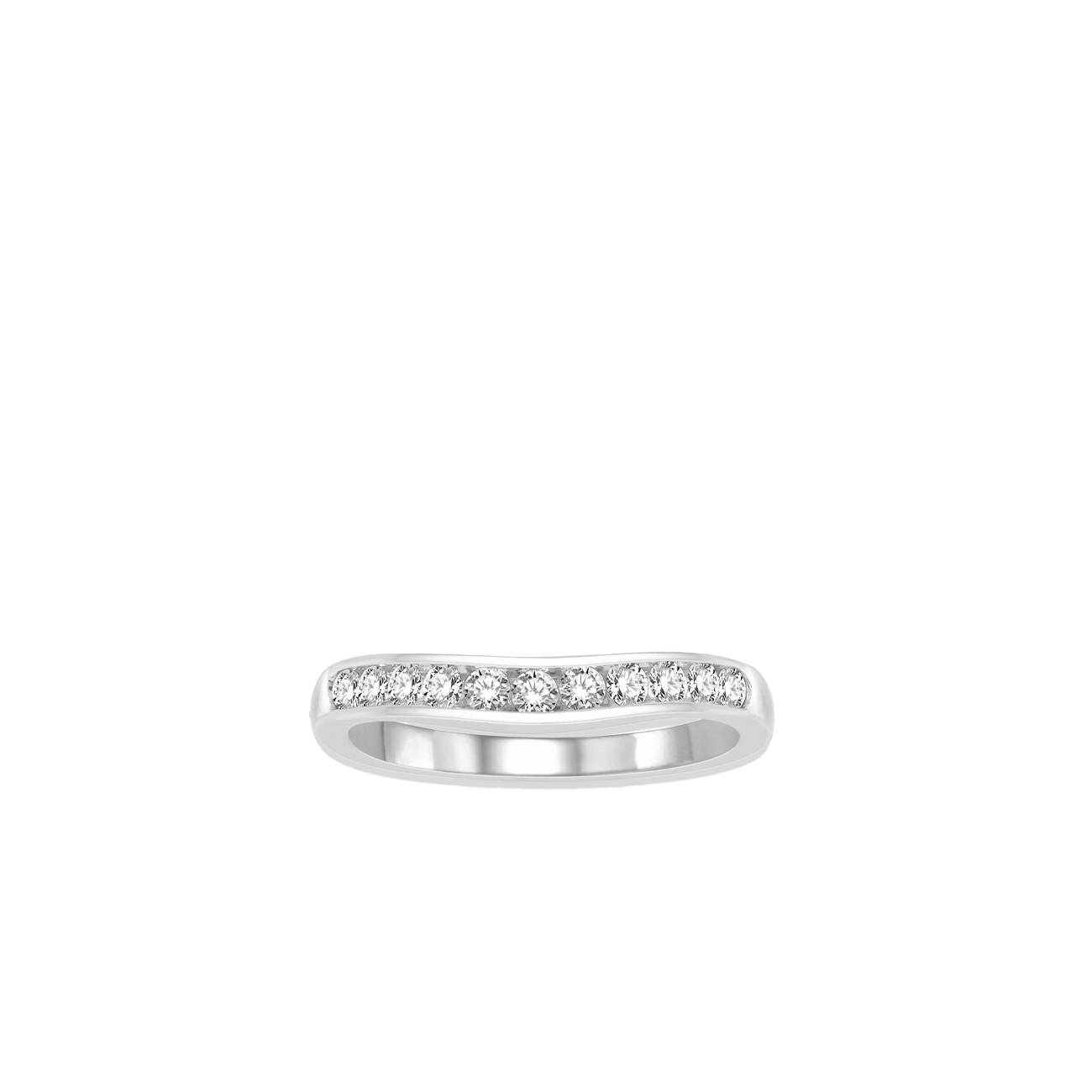 .33 Carat Diamond Channel Curved Wedding Band in White Gold