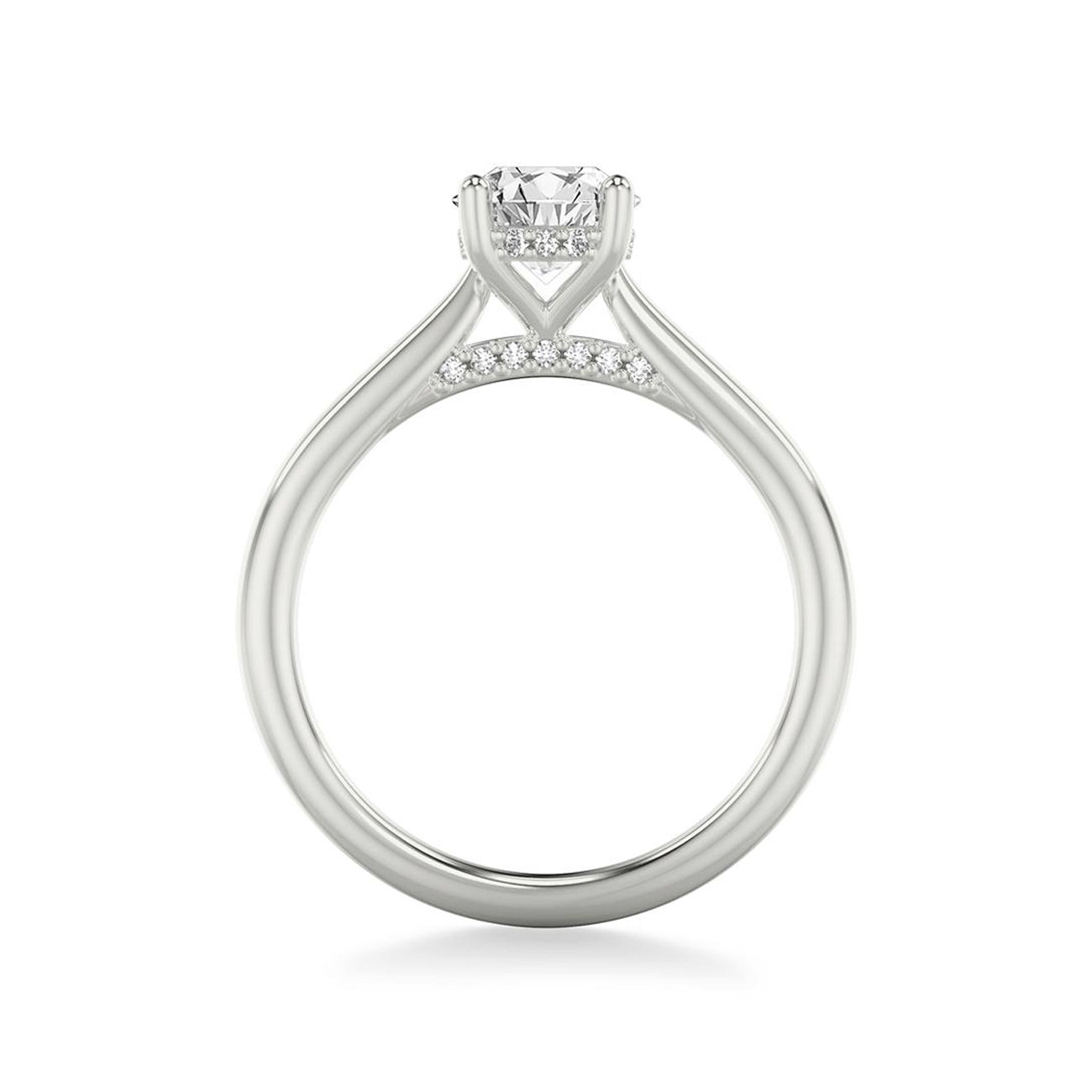 Round Hidden Diamond Engagement Ring Setting