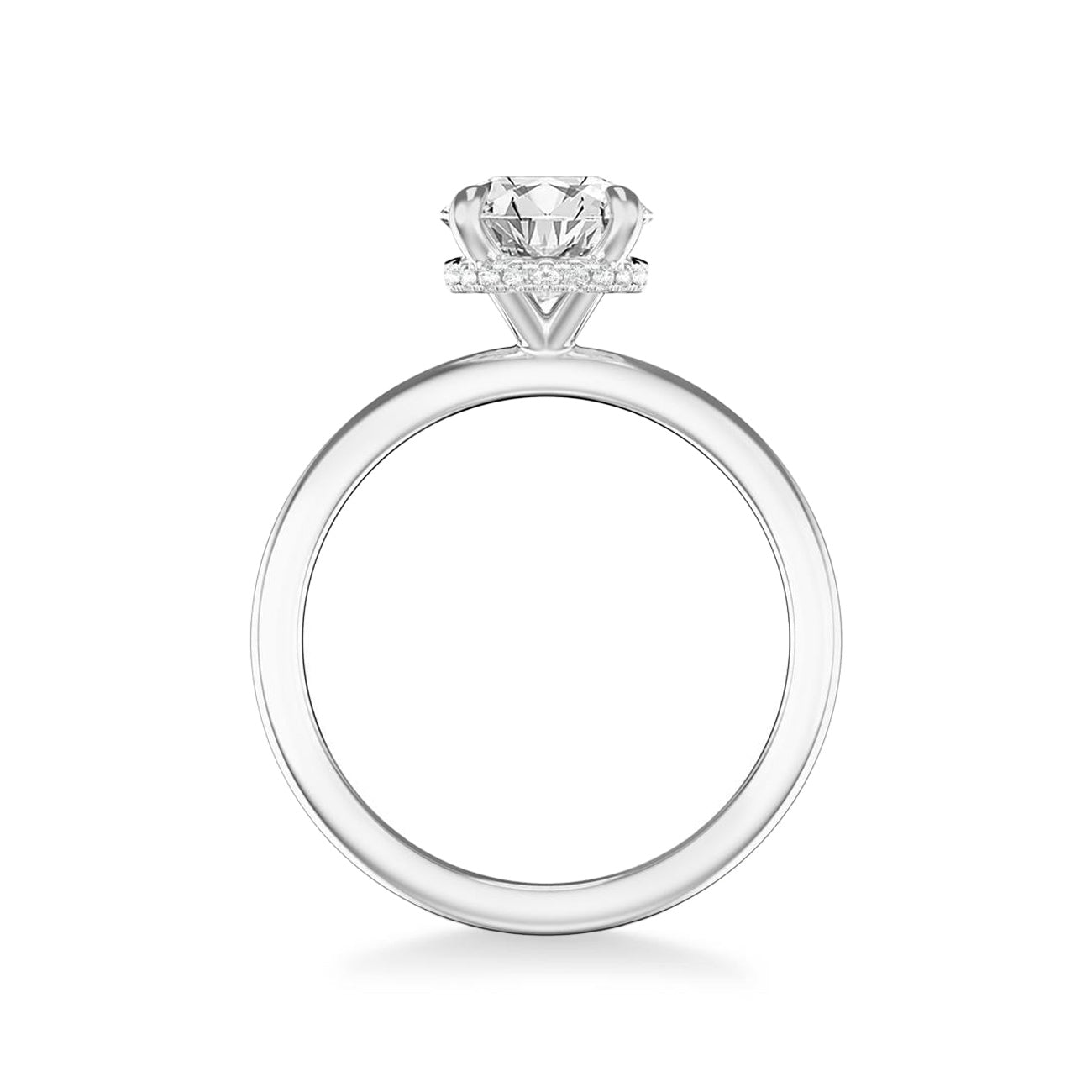 Round Hidden Halo Solitaire Engagement Ring Setting