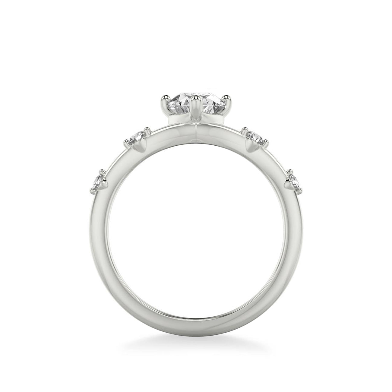 Curved Pear Engagement Ring Setting