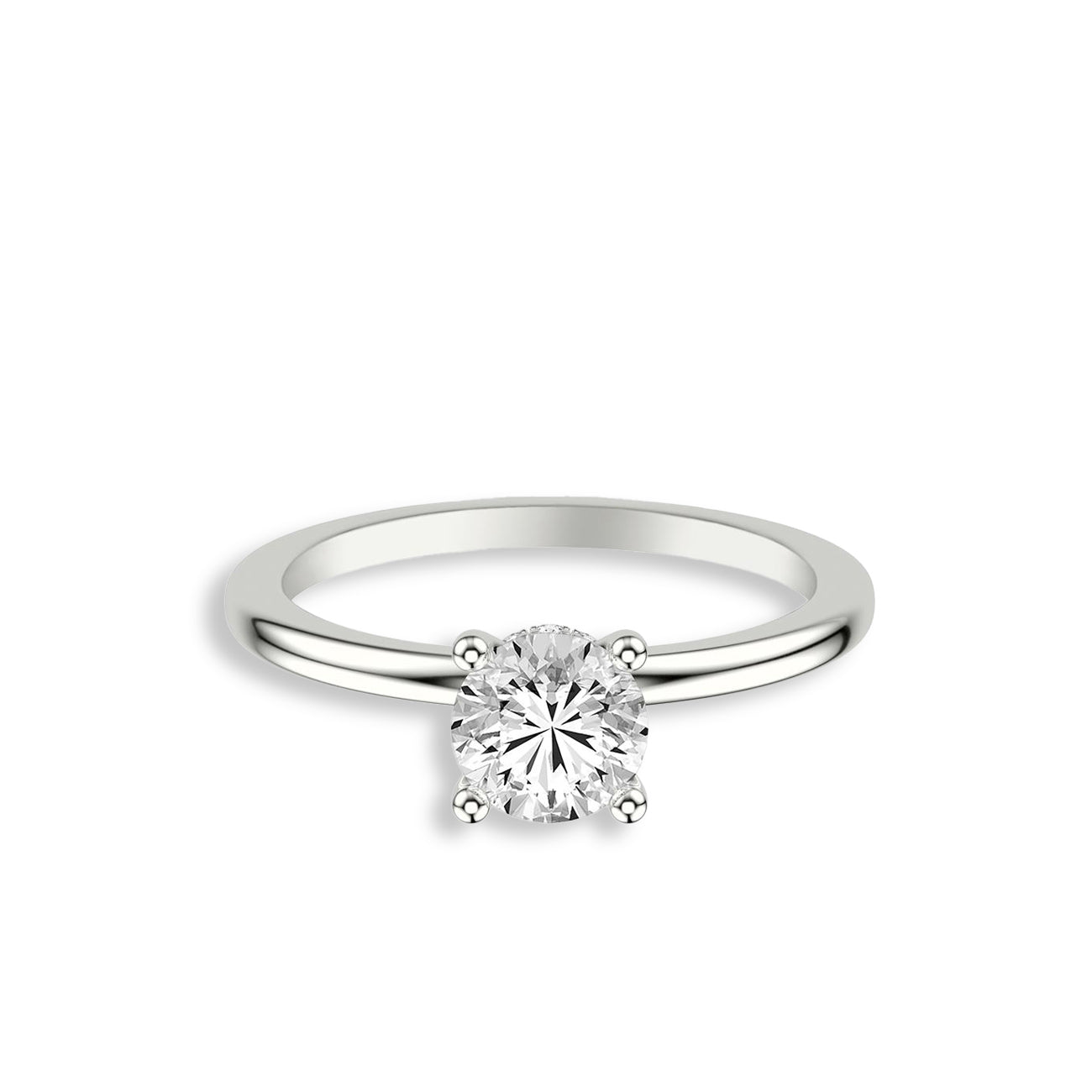 Round Diamond Hidden Halo Engagement Ring Setting