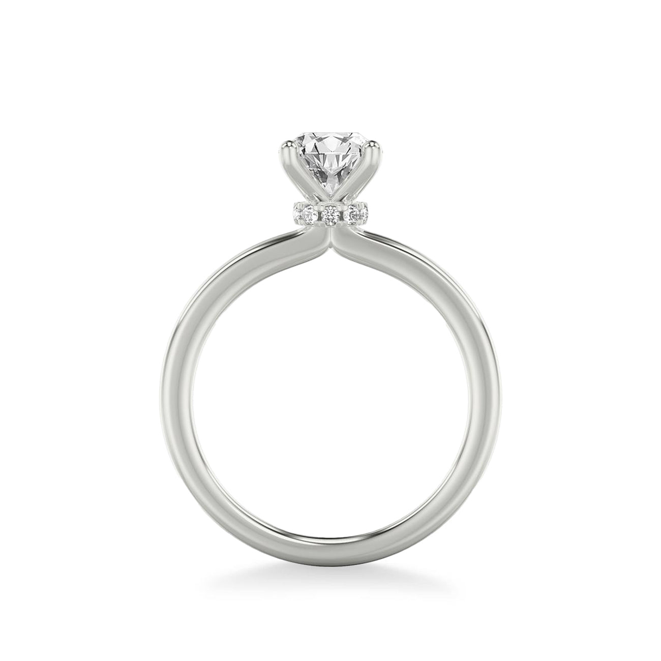 Round Diamond Hidden Halo Engagement Ring Setting
