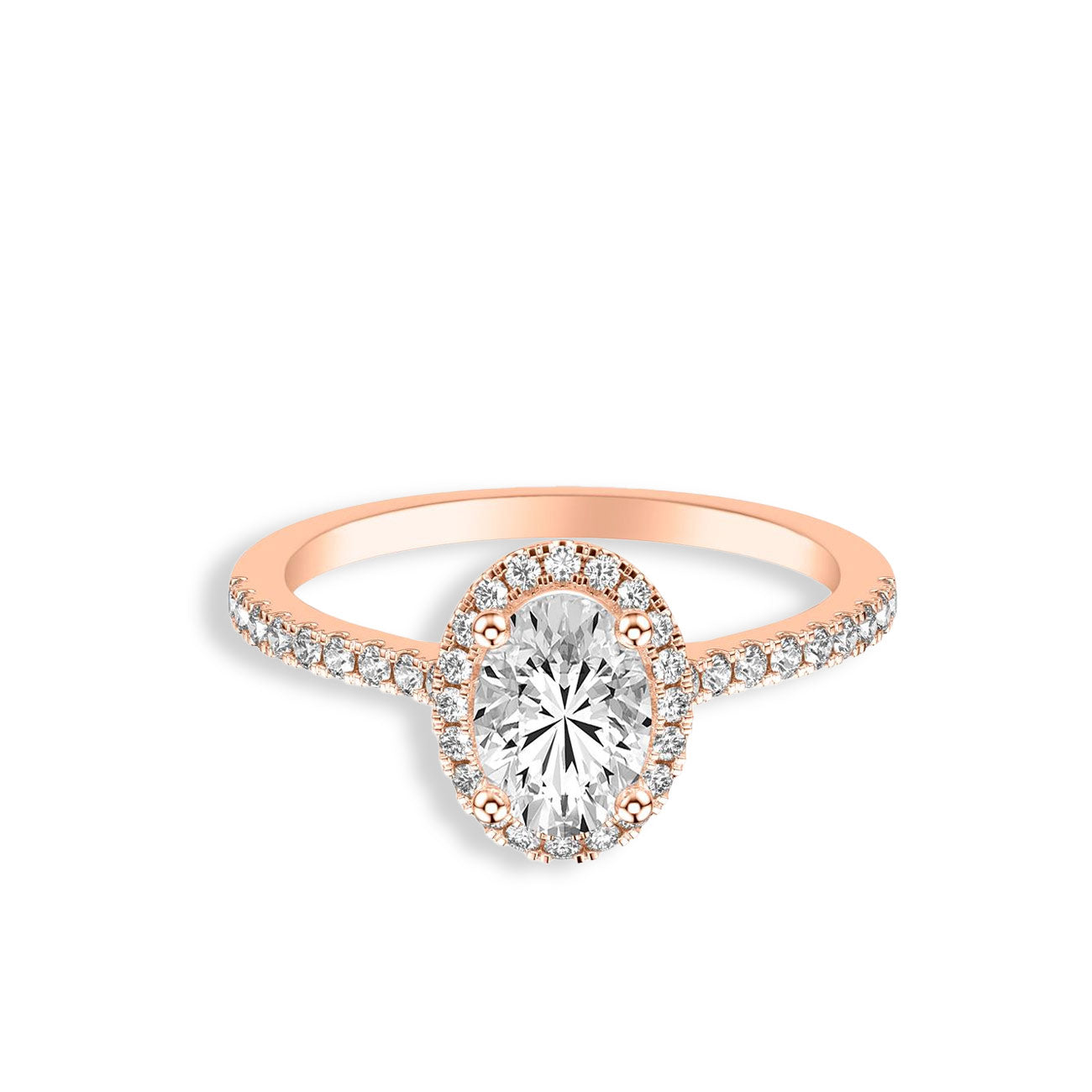 Classic Oval Halo Diamond Engagement Ring Setting