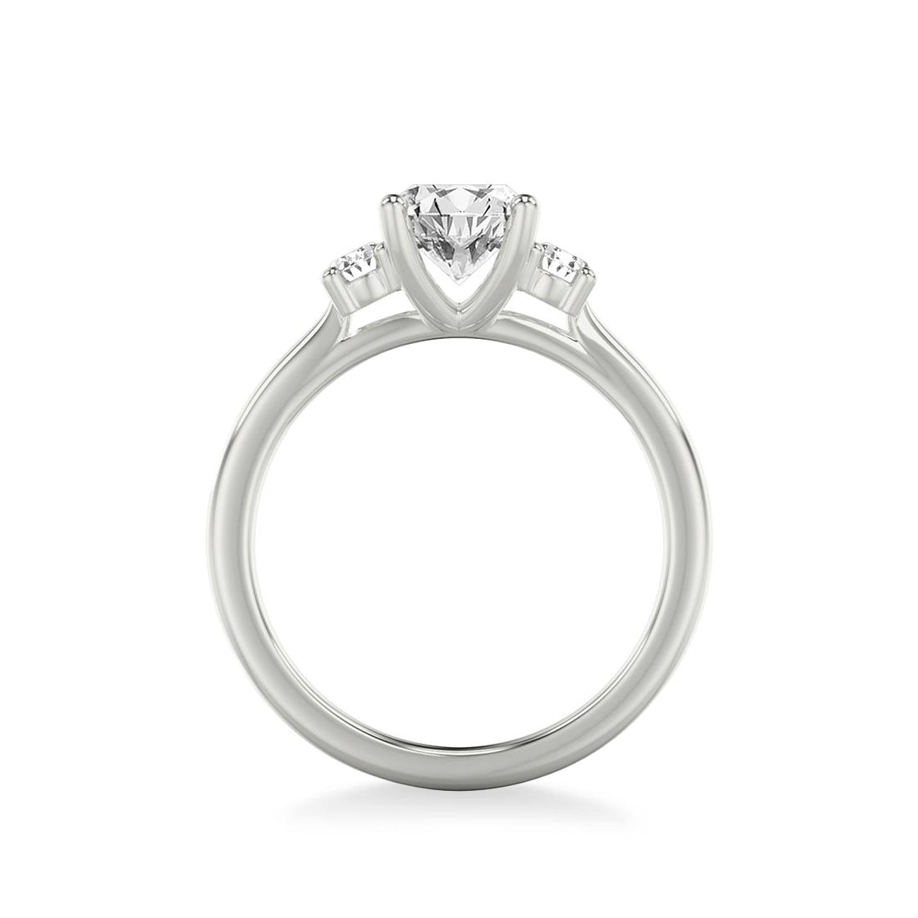 Three Stone Oval Diamond Engagement Ring Setting