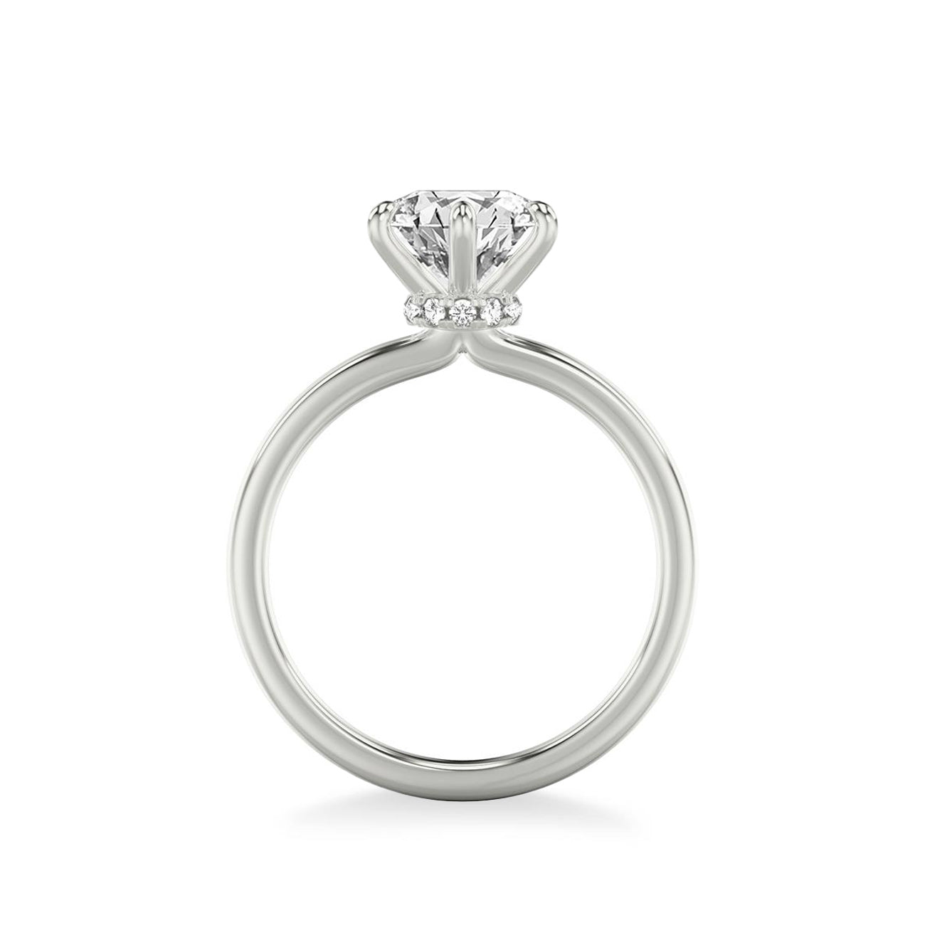 Round Solitaire Six Prong Engagement Ring Setting