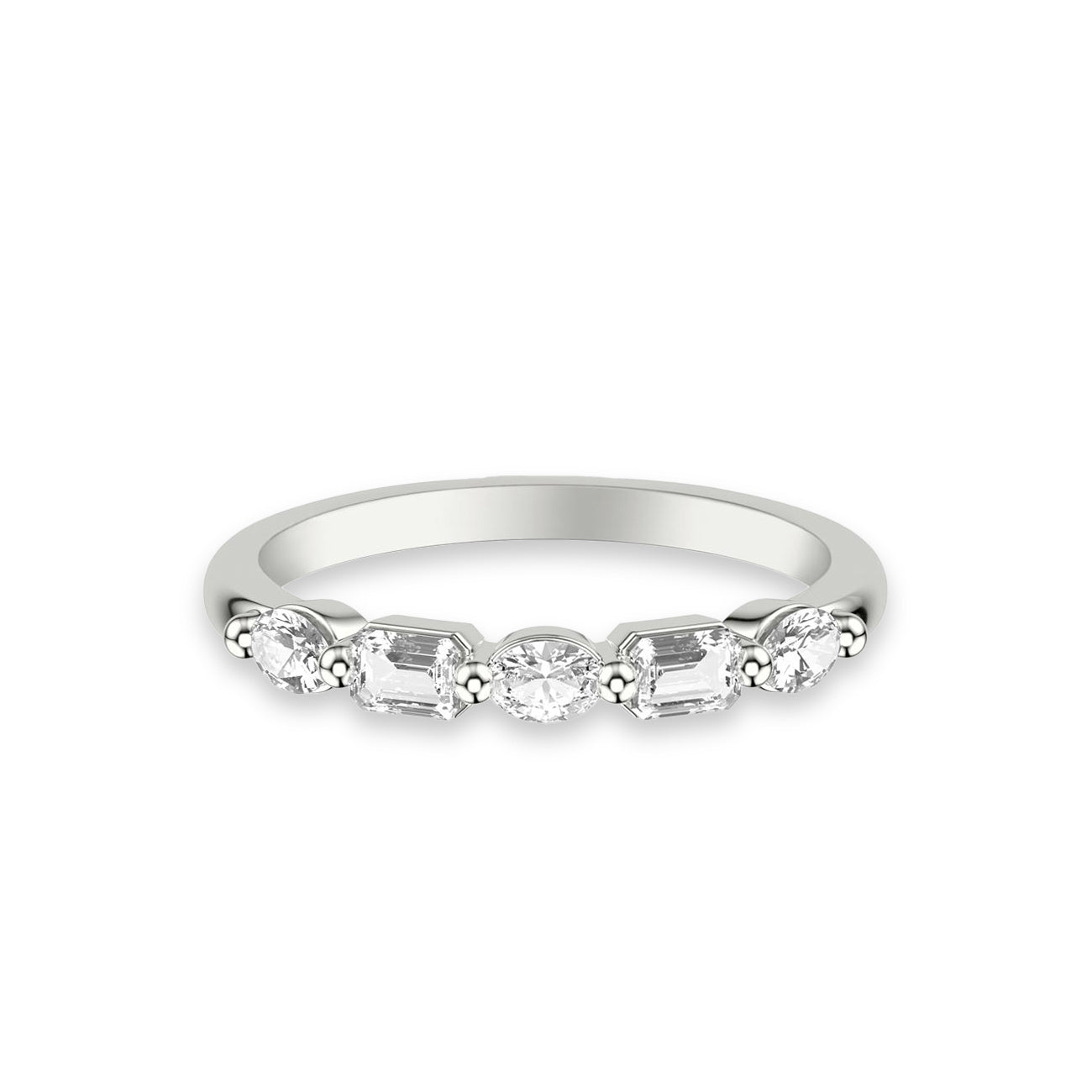 Round and Marquise Alternating Diamond Band