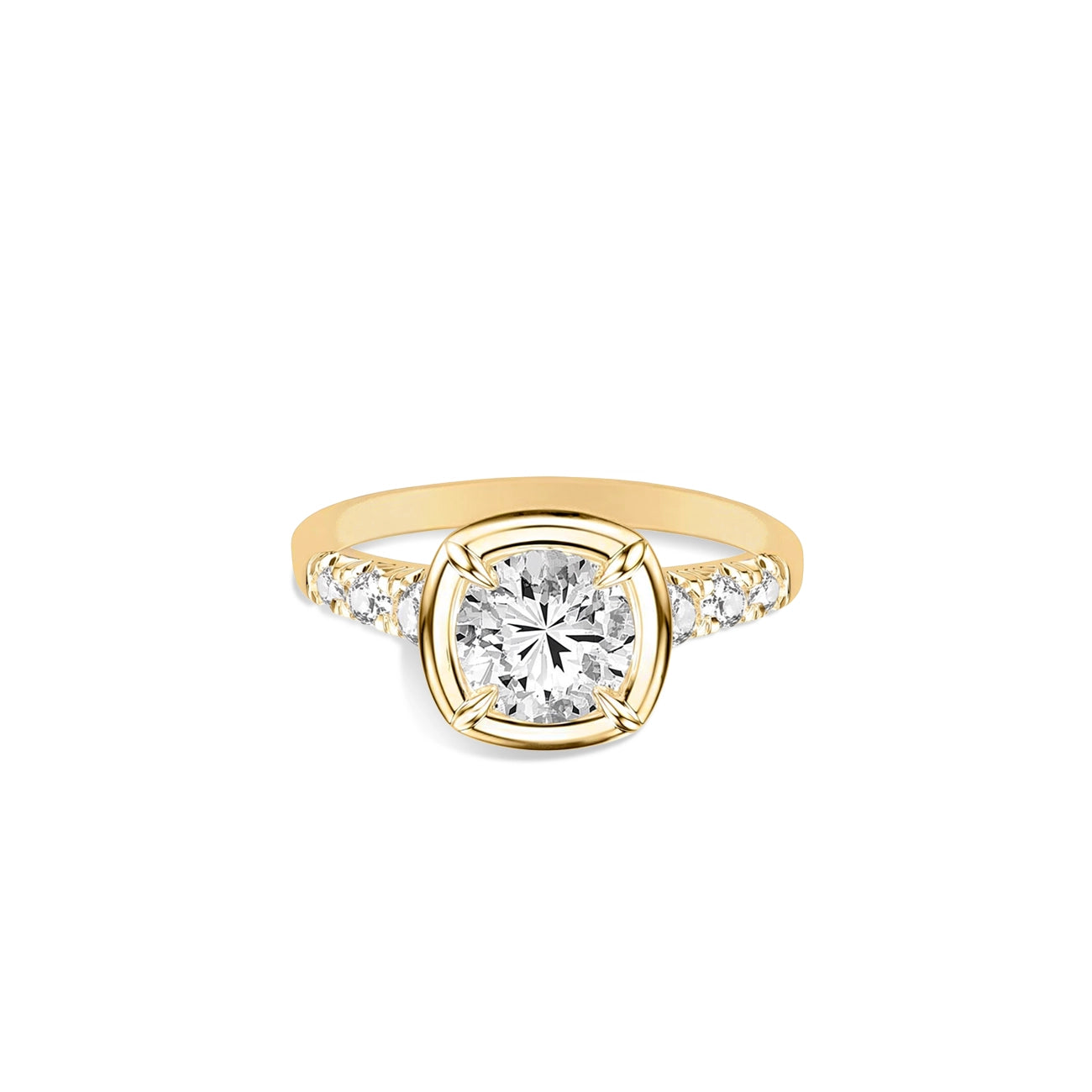 Round Heirloom Pave Engagement Ring Setting