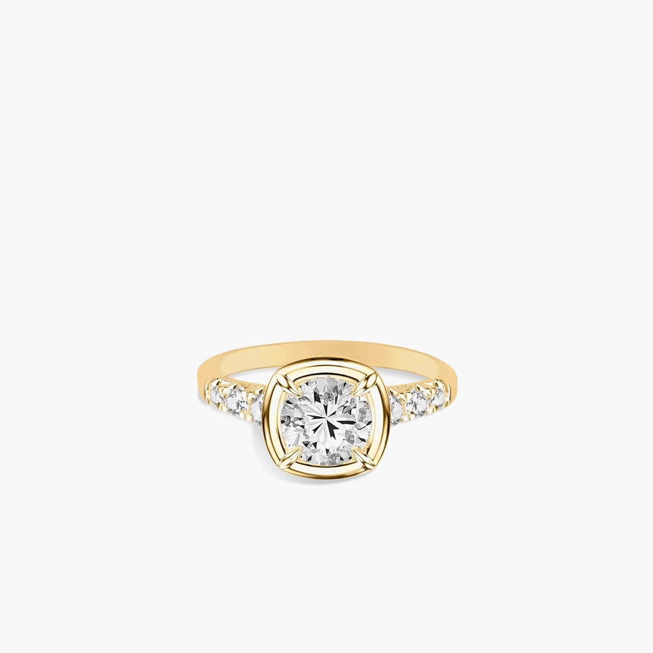 Round Heirloom Pave Engagement Ring Setting
