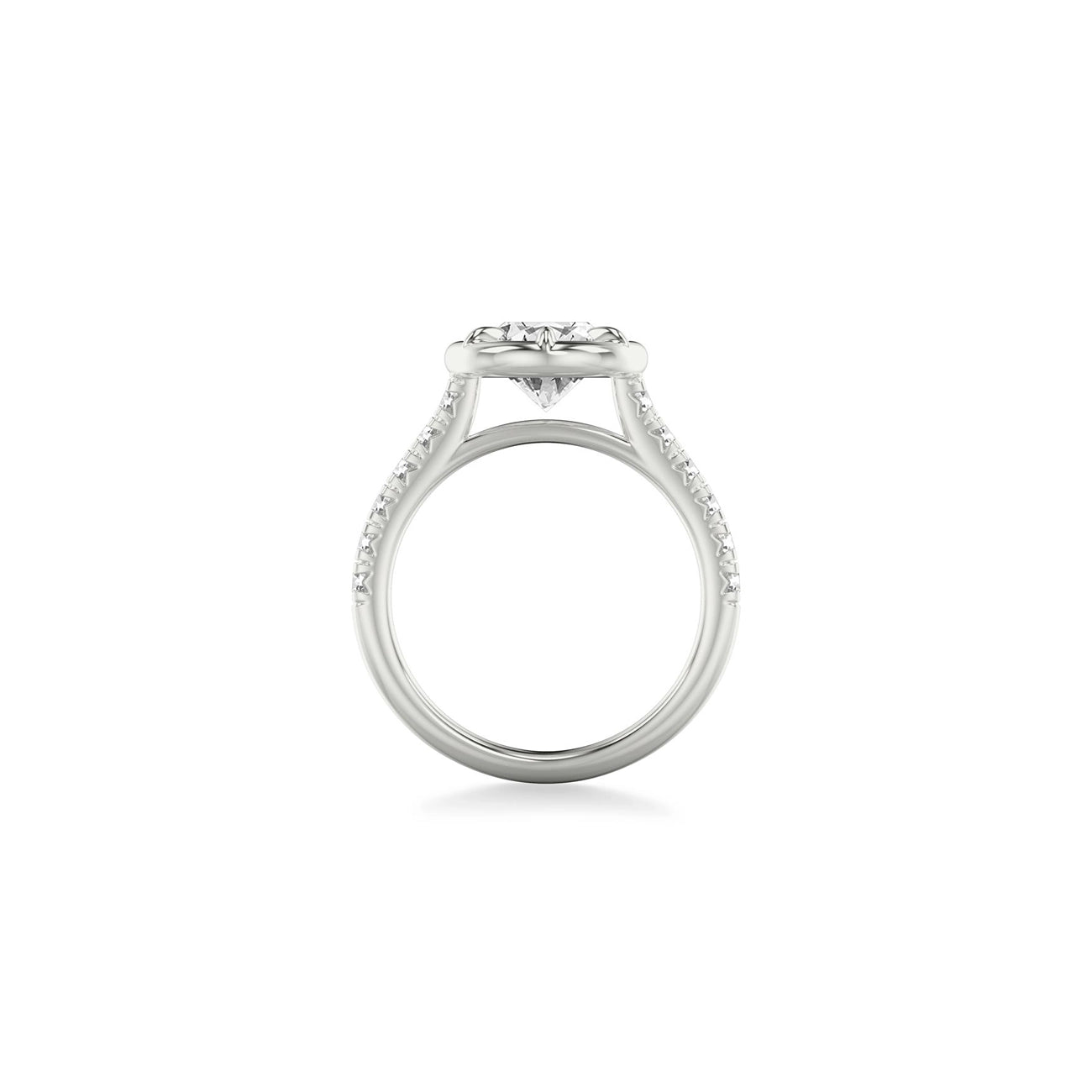 Oval Heirloom Pave Engagement Ring Setting