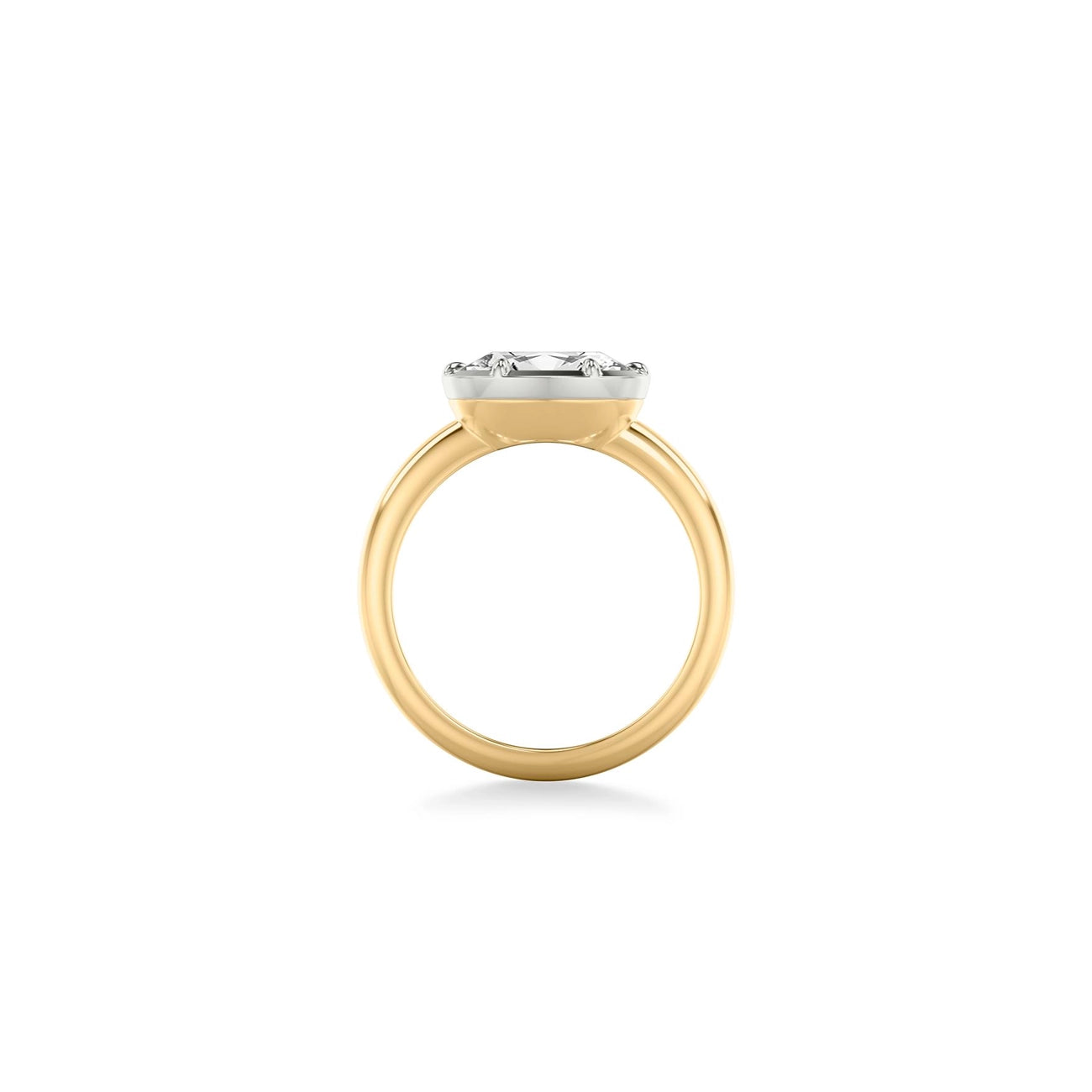East-West Six Prong Bezel Set Heirloom Ring
