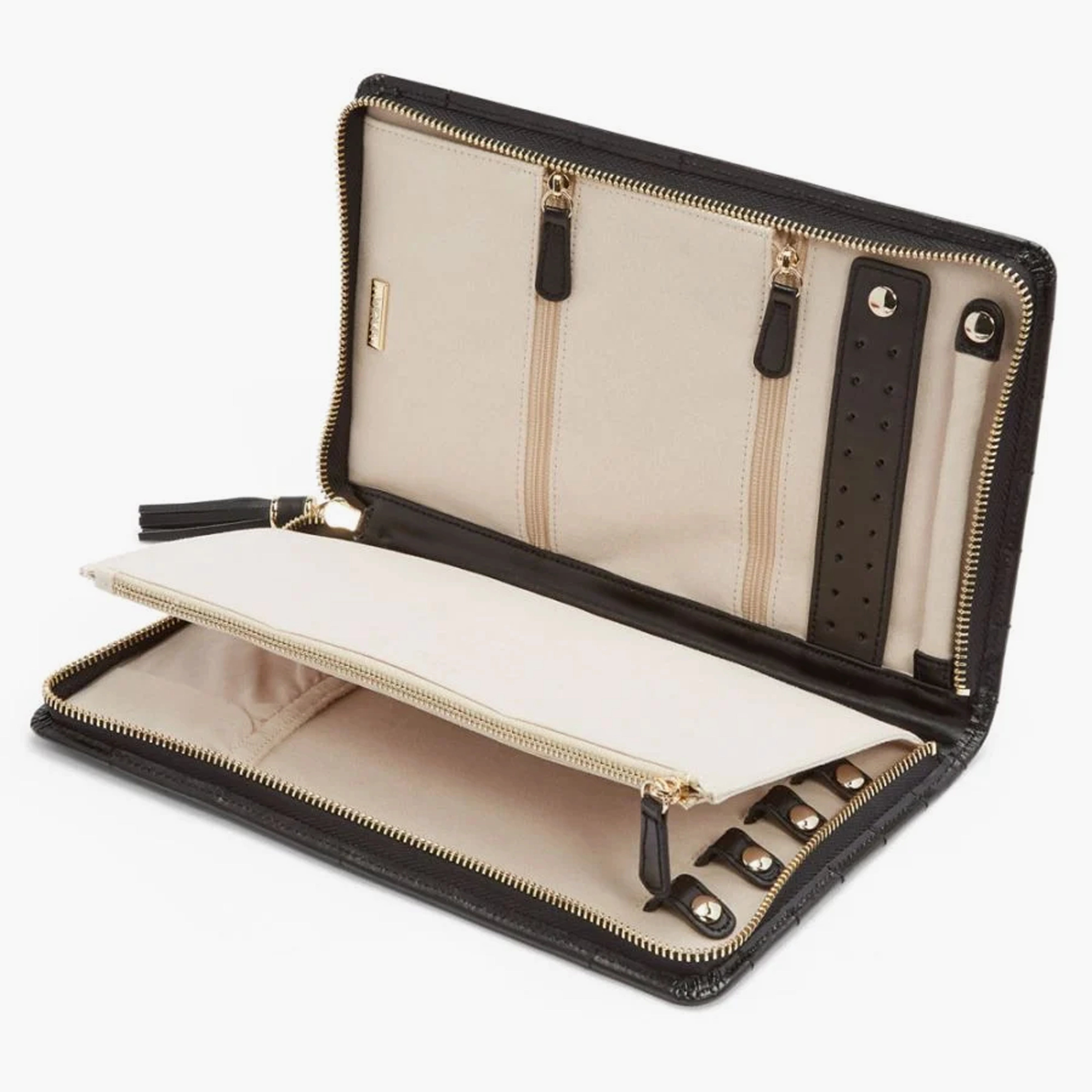 Wolf Caroline Large Jewelry Portfolio in Black