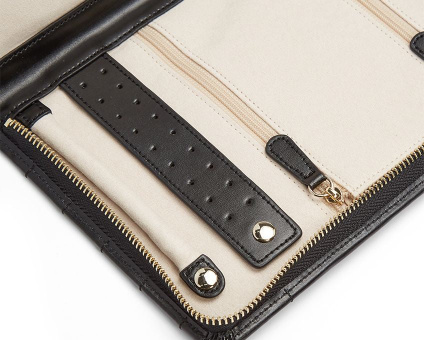 Wolf Caroline Large Jewelry Portfolio in Black Leather