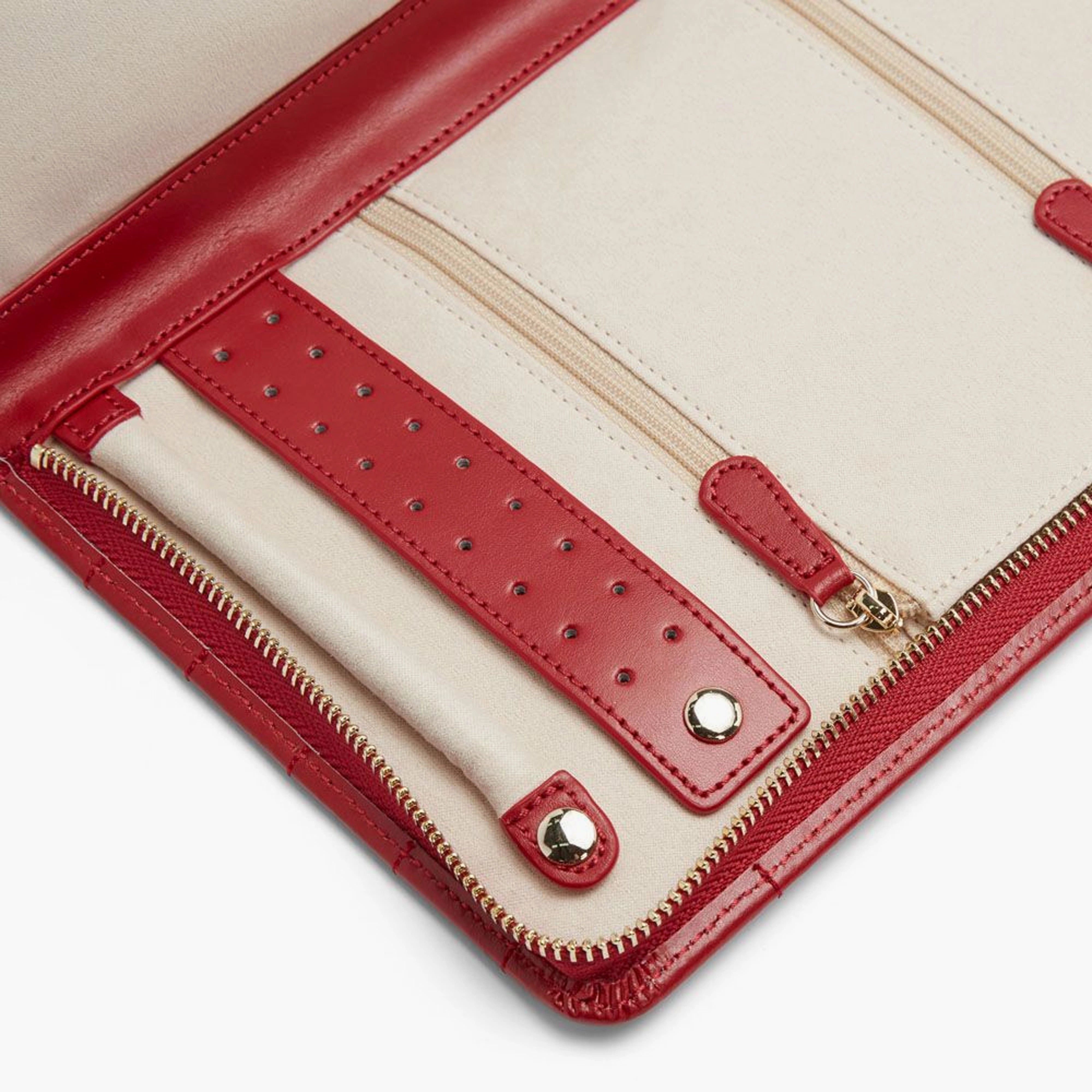 Wolf Caroline Large Jewelry Portfolio in Red