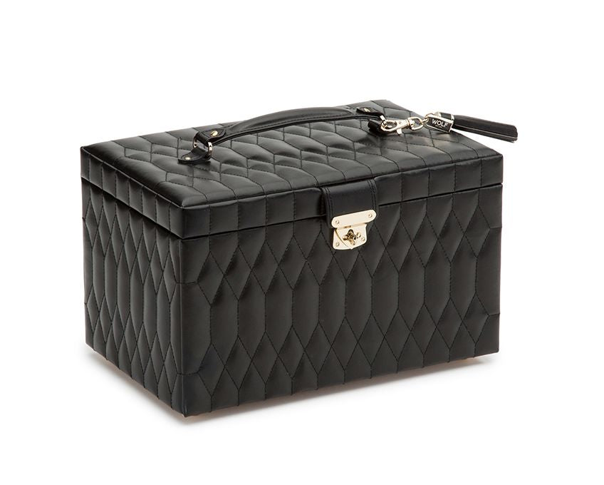 Wolf Caroline Black Large Jewelry Case
