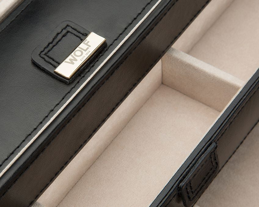 Wolf Caroline Black Large Jewelry Case
