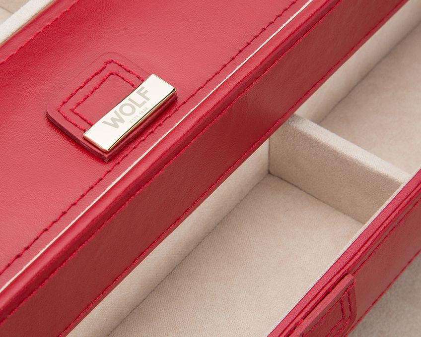 Wolf Caroline Red Large Jewelry Case