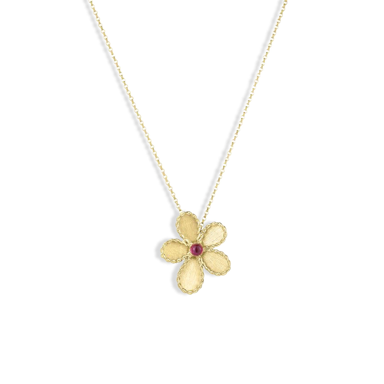 Roberto Coin Jasmine Flower Rubellite Pendant Necklace