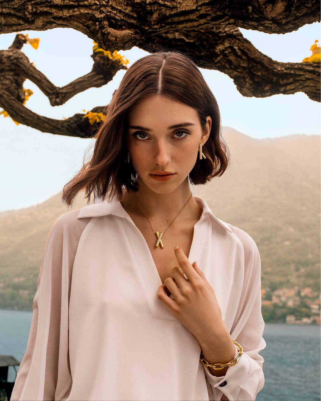 Roberto Coin Domino Collection 18K Yellow Gold Diamond Necklace
