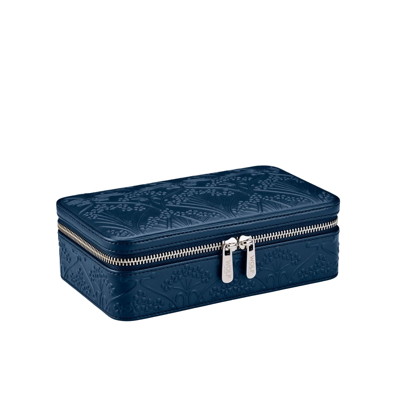 WOLF X LIBERTY All Over Ianthe Medium Jewelry Zip Case in Navy