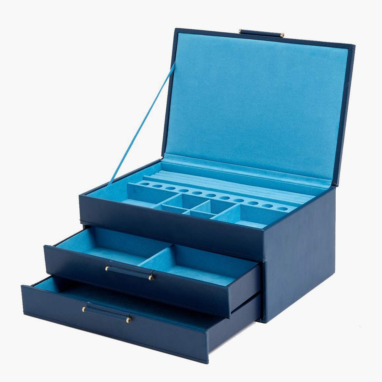 WOLF Sophia Jewelry Box with Drawers in Indigo Blue