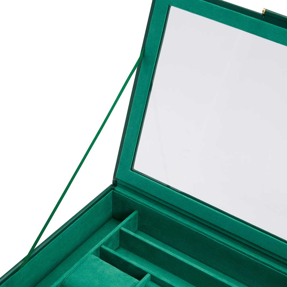 WOLF Sophia Window Jewelry Box in Forest