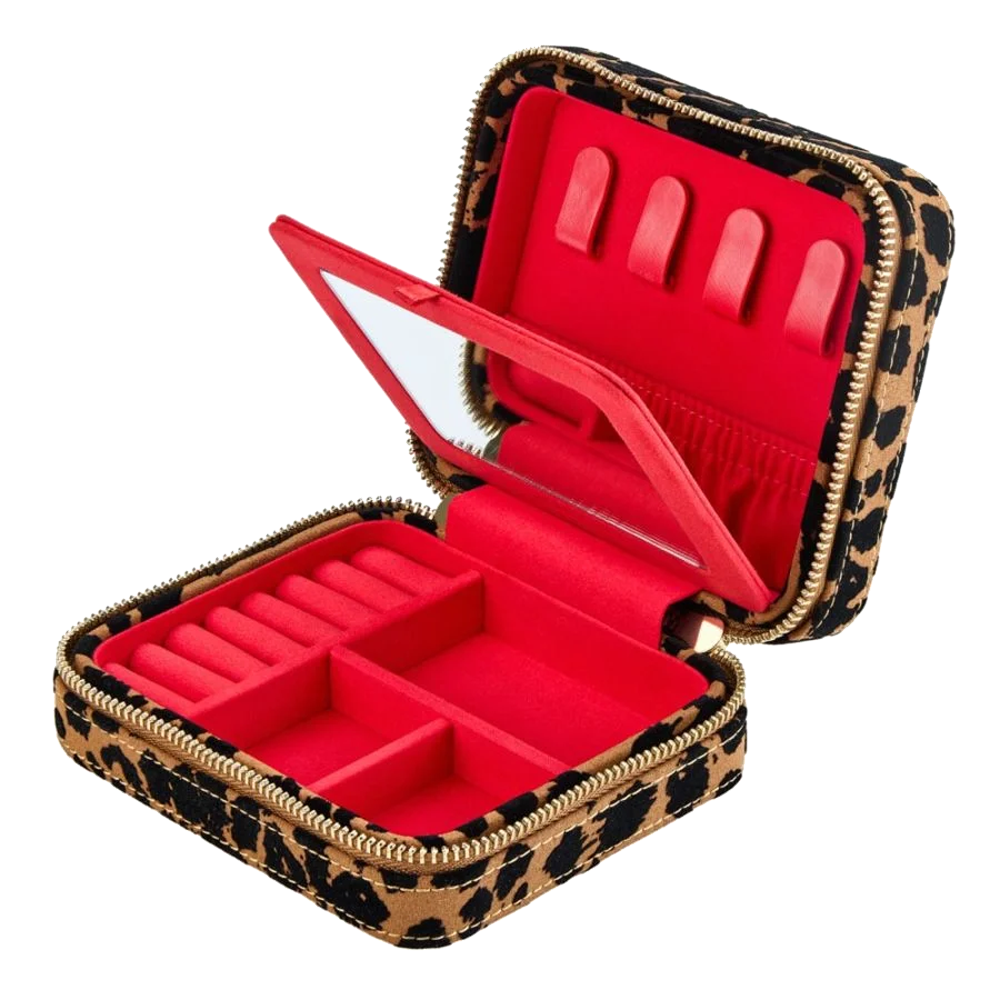 WOLF Savanna Leopard Print Jewelry Zip Case