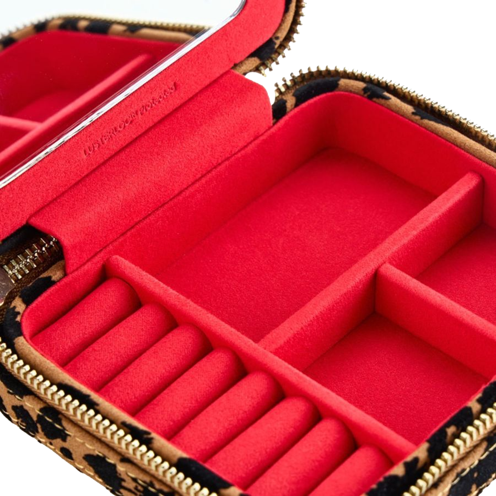 WOLF Savanna Leopard Print Jewelry Zip Case