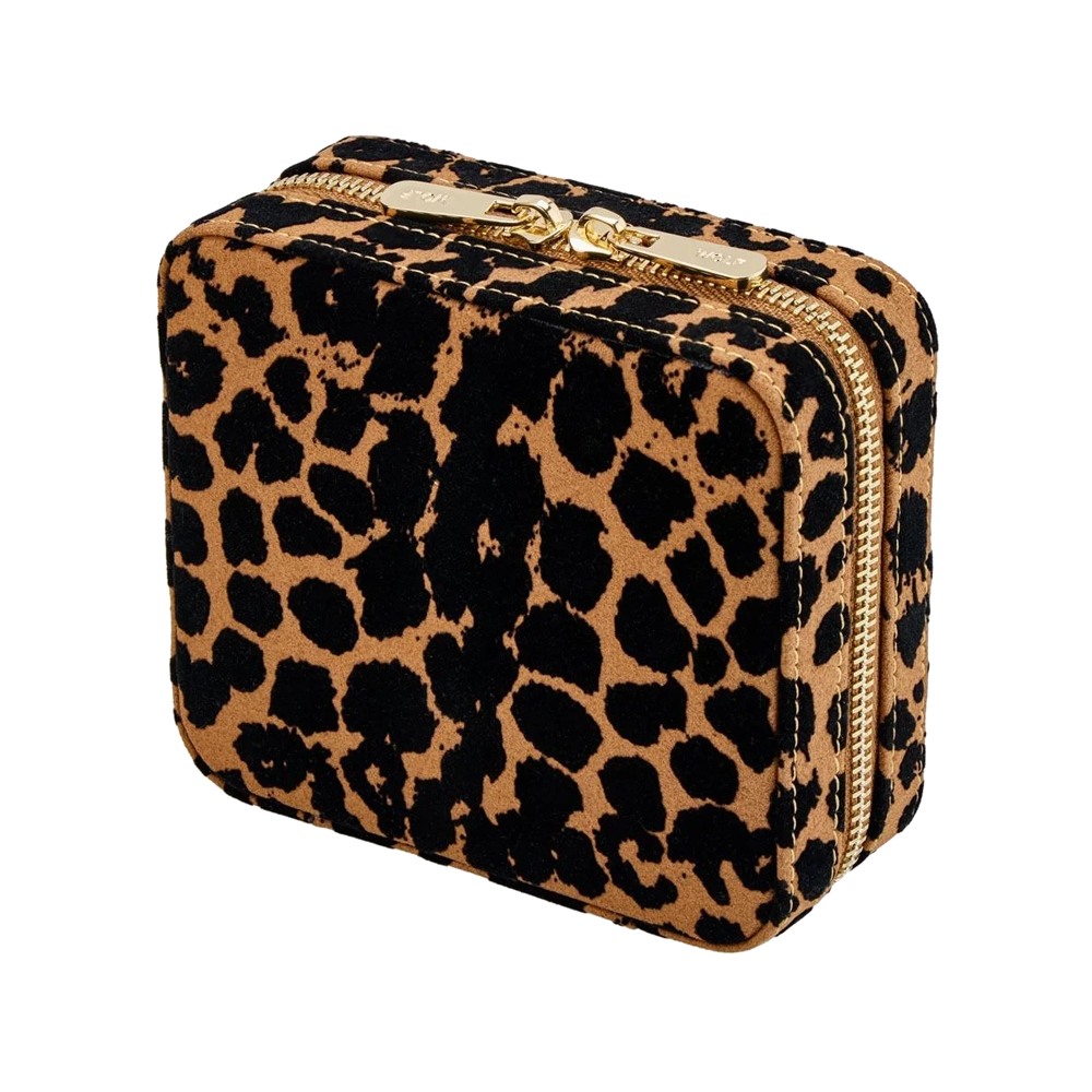 WOLF Savanna Leopard Print Jewelry Zip Case