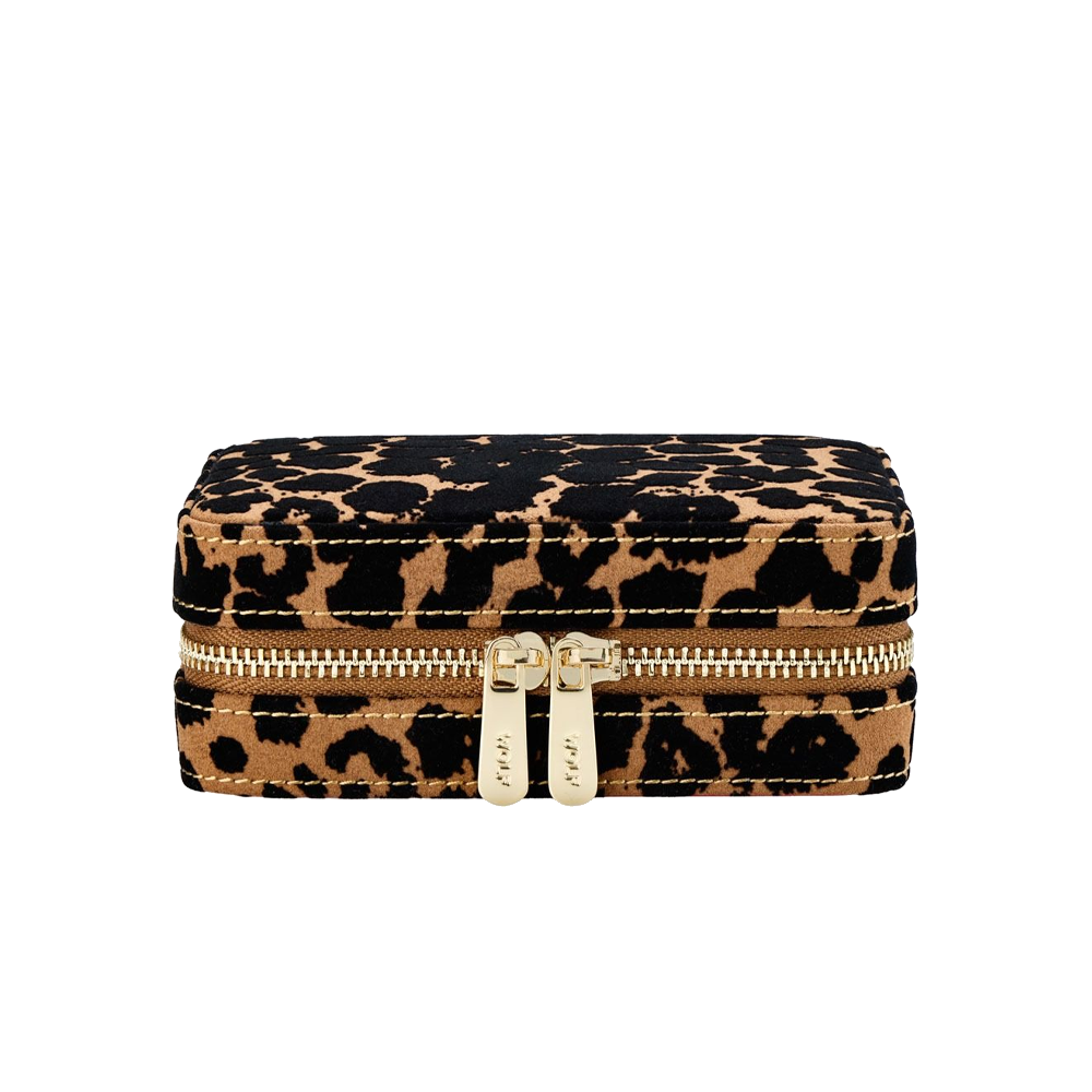 WOLF Savanna Leopard Print Jewelry Zip Case