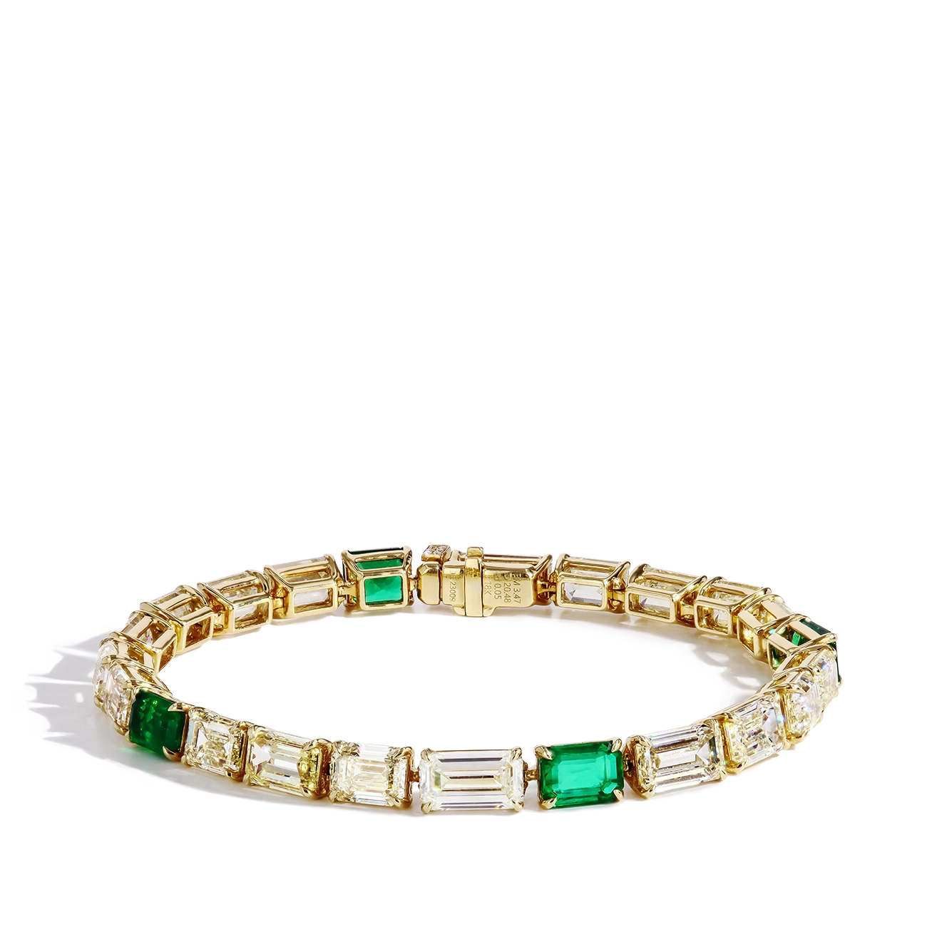 Zambian Emerald and 20 Carat Diamond Bracelet