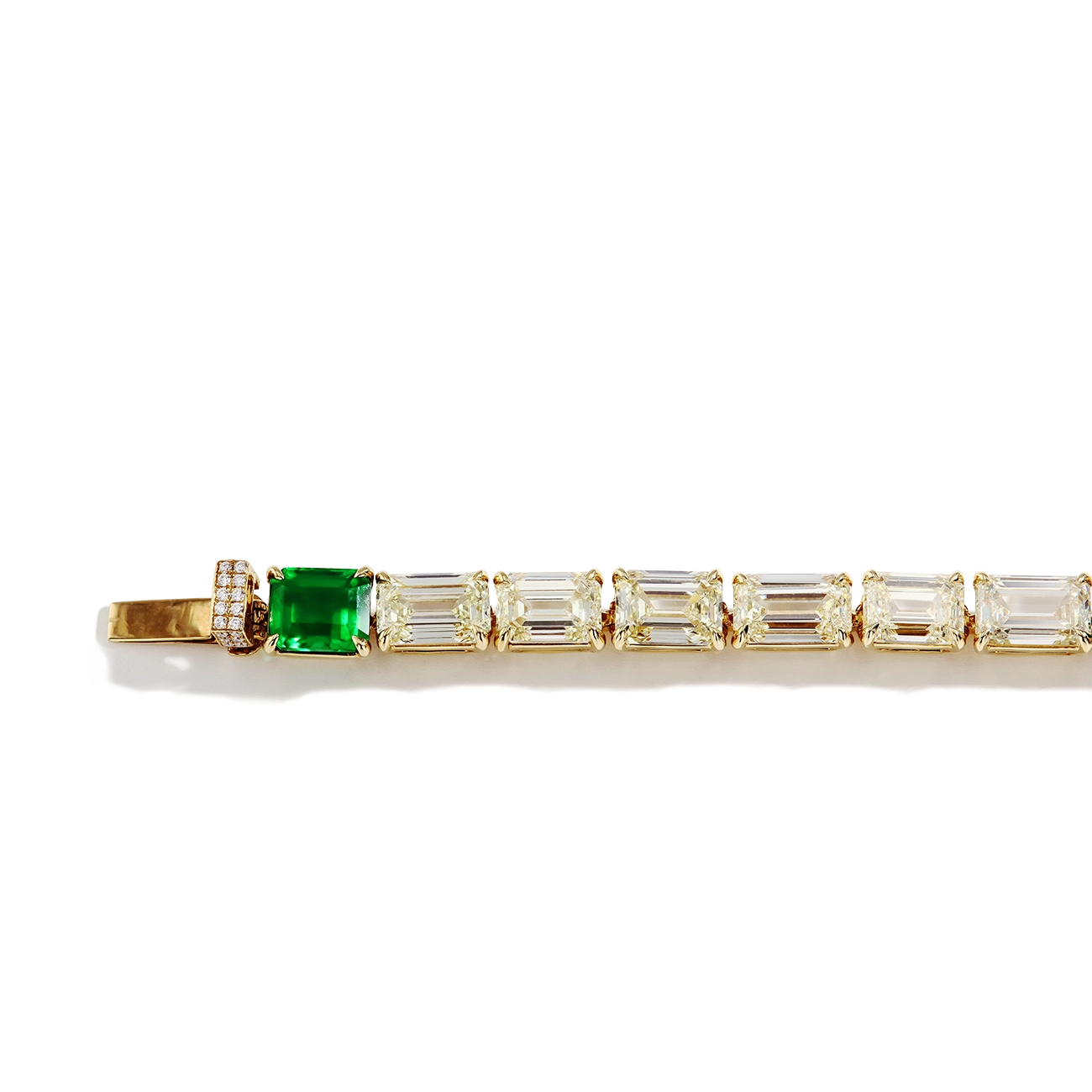 Zambian Emerald and 20 Carat Diamond Bracelet