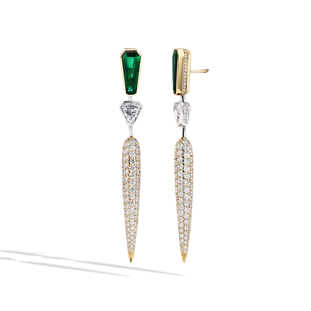 Zambian Emerald and Diamond Earrings